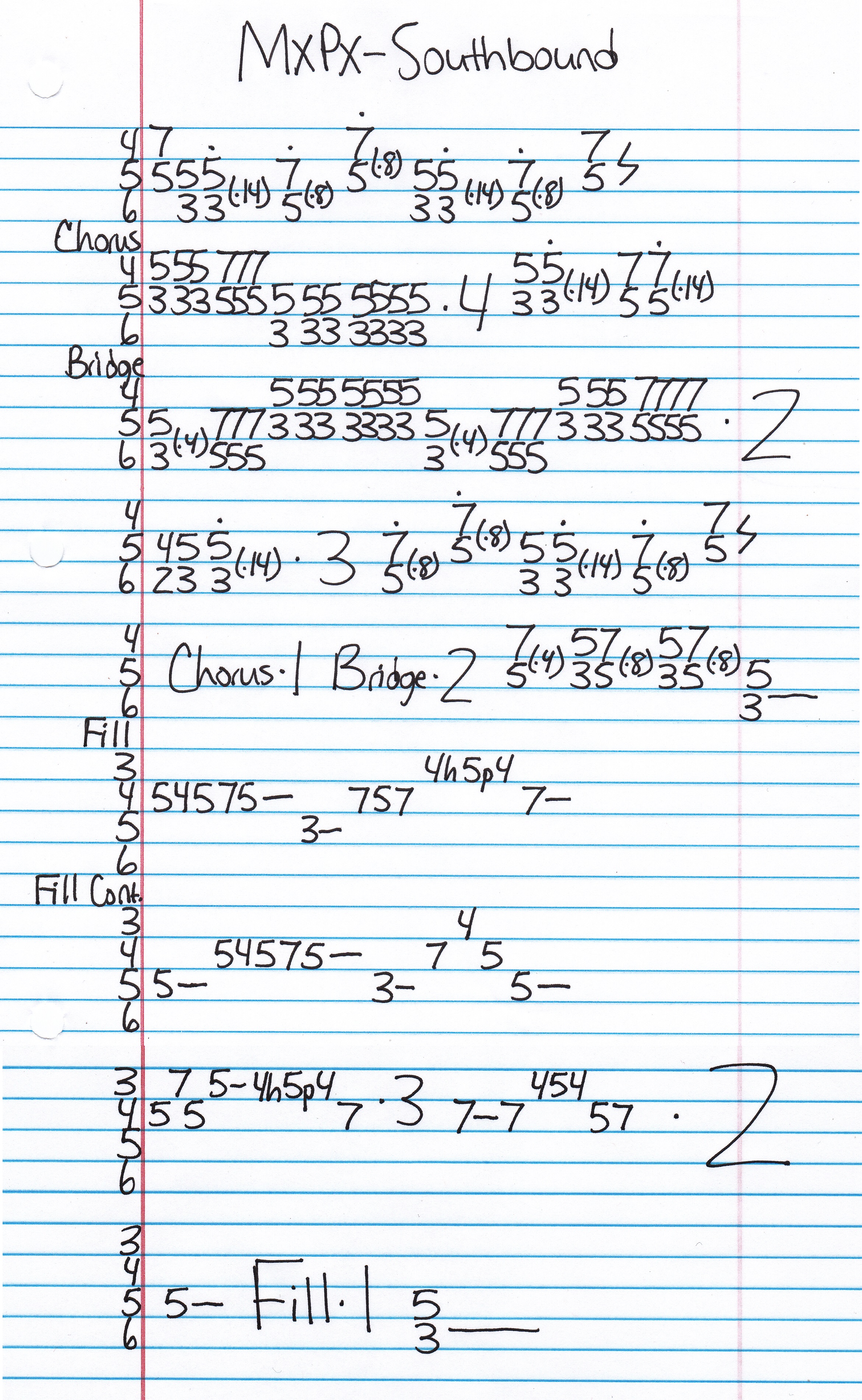 High quality guitar tab for Southbound by MxPx off of the album Life In General. ***Complete and accurate guitar tab!***